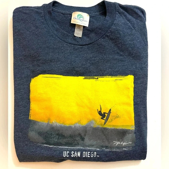 UC‎ San Diego Surf Short Sleeve Blue Graphic T Shirt Size Small Coastal Classics - Picture 1 of 7